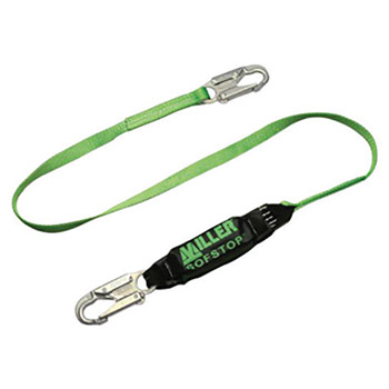 Miller By Honeywell DFP913TWLS6FTGK 6' HP Polyester Web Single-Leg Lanyard With -2- Locking Snap Hooks And SofStop Shock Absorber
