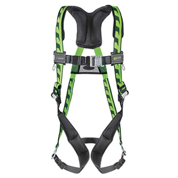 Miller By Honeywell DFPACQCBDPUGN Universal DuraFlex AirCore Full Body Style Harness With Back And Side D-Ring, Quick Connect Leg And Chest Strap Buckle, Lumbar Pad, Removable Belt And Sub-Pelvic Strap