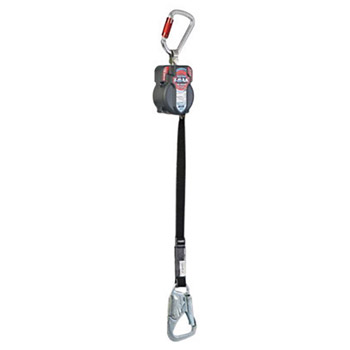 Miller By Honeywell DFPMFLT375FT 7 1/2' Turbo T-BAK 1" Polyester Vectran Web Tie-Back Personal Fall Limiter With 17D-2 Lightweight Aluminum Twist-Lock Carabiner