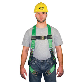 Miller By Honeywell DFPP950QCUGN Universal DuraFlex Python Ultra Full Body Style Green Harness With Back D-Ring, Friction Shoulder Strap Buckle, Quick Connect Chest And Leg Strap Buckle, Sub-Pelvic Strap And Lanyard Ring