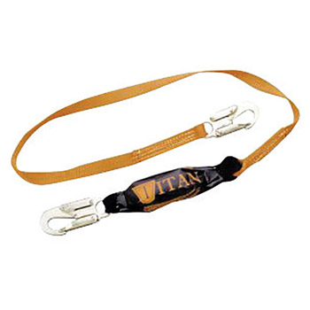 Miller By Honeywell DFPT61116FTAF 6' Titan Polyester Web Single-Leg Lanyard With -2- 3/4" Locking Snap Hooks And Shock Absorber Pack