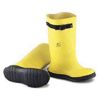 Dunlop Protective Footwear 88050 Onguard Industries Slicker Yellow 17" Flex-O-Thane And PVC Overboots With Self-Cleaning Cleated Outsole, Per Pair