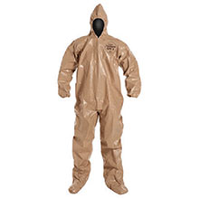 Dupont Personal Protection Large Tan Tychem CPF3 Coveralls Taped C3122TTNLG00