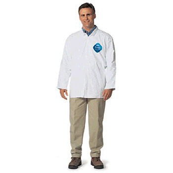 DuPont Large White 5.4 mil Tyvek Disposable Long Sleeve Shirt With Snap Front Closure And Collar (50 Per Case)