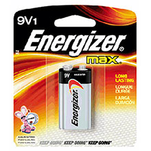 Energizer Batteries MAX 9 Volt Alkaline 1 Per Card 522BP