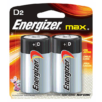 Energizer E95BP-2 MAX D Alkaline Battery (2 Per Card)