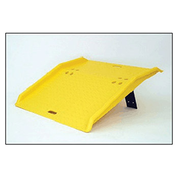 Eagle 1795 36" X 35" X 5" Yellow High Density Polyethylene Deck Plate With 4" Rise Integrated Guardrails And Powdered