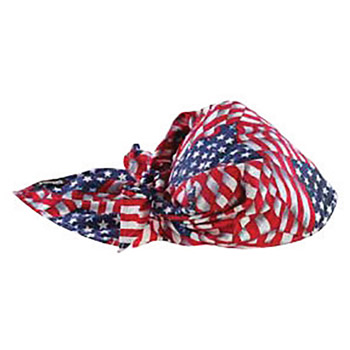 Ergodyne E5712581 Stars And Stripes Chill-Its 6710CT Advanced PVA Evaporative Cooling Triangle Hat With Tie Closure And Towel
