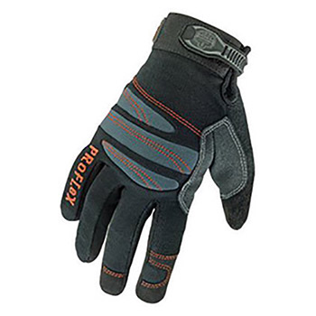 Ergodyne X-Large Black ProFlex 720 Trade Synthetic Leather And Spandex Anti-Vibration Gloves With Woven Elastic Cuff, Premium EVA Foam Palm Pad, Textured PVC On Palm And Fingers, Terry Thumb Brow Wipe And Neoprene Knuckle Pad