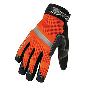 Ergodyne Small Hi-Viz Orange ProFlex 876WP Synthetic Leather Hipora And Thinsulate Lined Thermal Waterproof Cold Weather Gloves With Terry Thumb, Neoprene Cuff, Synthetic Leather Fingers, Padded Spandex Back And Terry Thumb Brow Wipe