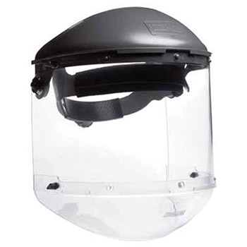 Fibre-Metal FM400DCCLC by Honeywell Model F-400 Noryl Dual Crown Ratchet Headgear With Clear Propionate Faceshield Built-In 4" Deep C