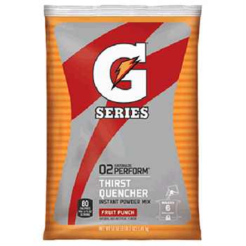Gatorade 33690 51 Ounce Instant Powder Pouch Fruit Punch Electrolyte Drink - Yields 6 Gallons (14 Packets Per Case)