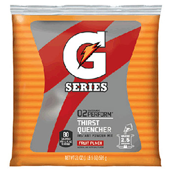 Gatorade 33691 21 Ounce Instant Powder Pouch Fruit Punch Electrolyte Drink - Yields 2 1/2 Gallons (32 Packets Per Case)