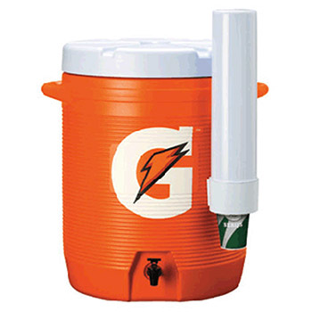 Gatorade 50160SM-23 Orange And White 10 Gallon Cooler/Dispenser With Fast Flow Faucet, And Handles, Per Each