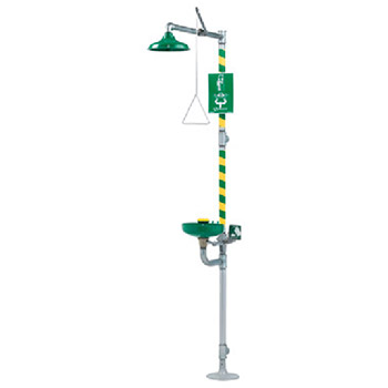 Haws 8320-8325 Combination Emergency Shower And Eye/Face Wash With AXION MSR Head Assembly And Green ABS Plastic