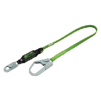 Miller 922PCR6FTGN by Honeywell 6' Green Single Leg Vinyl-Coated Lanyard With SoftStop Shock Absorber With Locking Snap Hook And Lockin