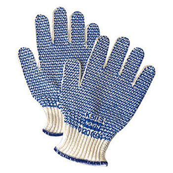 North by Honeywell NOSK511M Large Grip N Abrasion Resistant Blue PVC Coated Work Gloves With Seamless Liner And Continuous Knit Cuff, Per Dz