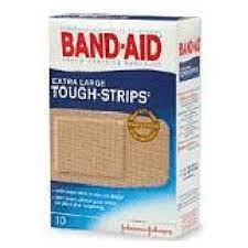 Johnson & Johnson 1 3/4" X 4" Band-Aid Tough-Strips, X-Large Waterproof Strip Adhesive Bandage (10 Per Box)