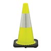 JBC JB270032CLM3M64 28" Lime PVC 1-Piece Traffic Cone With Black Base And 6" 3M Reflective Collar