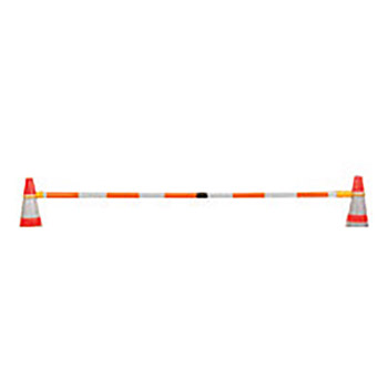 JBC JB2RCB10OW 6' - 10' Orange And White Plastic Reflective Retractable Cone Bar With Engineer Grade Reflective Tape