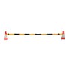 JBC JB2RCB6YB 3 1/2' - 6' Black And Yellow Plastic Reflective Retractable Cone Bar With Engineer Grade Reflective Tape