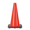 JBC JB2RS45015C 18" Orange PVC Revolution Series 1-Piece Traffic Cone With Black Base