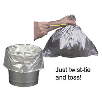 Justrite 26827 Disposable Bucket Liner For Smoking Receptacles With Twist Ties (10 Per P