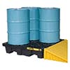 Justrite Manufacturing Black 4 Drum Square EcoPolyBlend Spill Control 28635