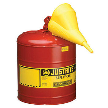 Justrite JTR7150110 5 Gallon Red Galvanized Steel Type I Safety Can With 3 1/2