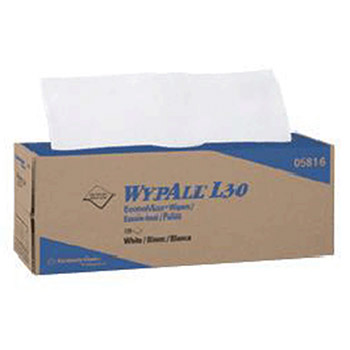 Kimberly-Clark 5816 16.4" X 9.8" White WYPALL L30 Wipers In Pop-Up Box (120 Per Box 6 Boxes Per Case)