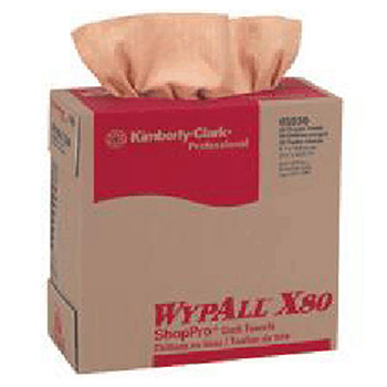 Kimberly-Clark 5930 9.75" X 16.75" Orange WYPALL X80 Towels In Pop-Up Box (80 Per Box 5 Boxes Per Case)