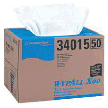 Kimberly-Clark 34015 12 1/2" X 16.8" White WYPALL X60 Terry Wipers In BRAG Box (180 Per Box)