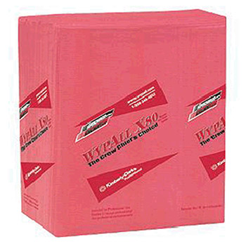 Kimberly-Clark 41029 12 1/2" X 14.4" Red WYPALL X80 1/4 Fold Towels (50 Per Package)