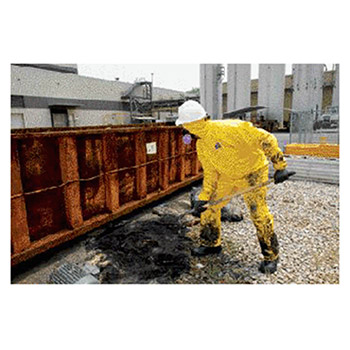 Kimberly-Clark 9813 Large Yellow KleenGuard A70 Level B/C Chemical Protection Coverall Small With Zipper Front Storm