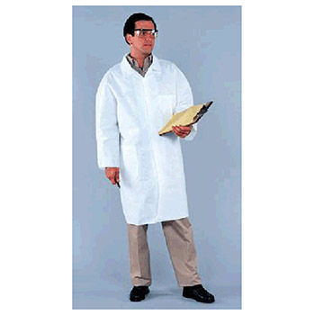 Kimberly-Clark 10029 Large White KleenGuard A20 Microforce Disposable Lab Coat With Snap Front Closure (25 Per Case)