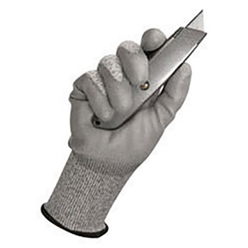 Kimberly-Clark Professional* Size 9 Grey Jackson Safety G60 Level 3 Cut Resistant Gloves With Knit Wrist, Dyneema Fiber Lining And Polyurethane Coating