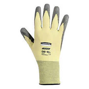 Kimberly-Clark Professional* Size 9 Gray And Yellow Jackson Safety G60 Level 2 Cut Resistant Gloves With Knit Wrist, Kevlar Lining And Polyurethane Coating