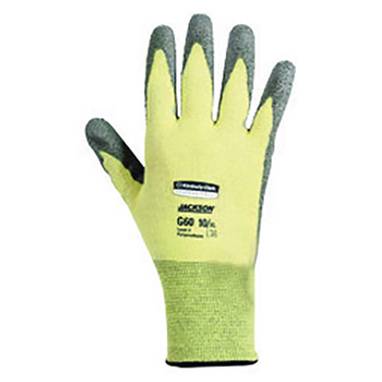 Kimberly-Clark Professional* Size 10 Gray And Yellow Jackson Safety G60 Cut Resistant Gloves With Knit Wrist, Kevlar Lined And Polyurethane Coating
