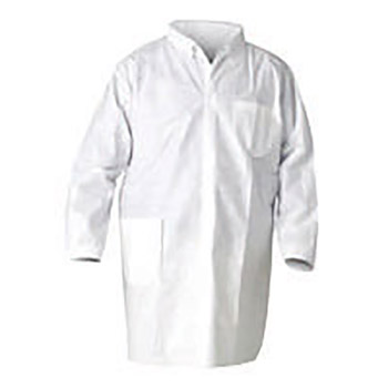Kimberly-Clark Professional K4540049 2X White KLEENGUARD A20 MICROFORCE SMS Fabric Disposable Breathable Particle Protection Lab Coat With Snap Front Closure