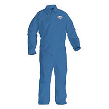 Kimberly-Clark Professional K4545233 Large Denim Blue KLEENGUARD A60 Microporous Film Laminate Disposable Breathable Bloodborne Pathogen And Chemical Splash Protection Coveralls With Front Zipper Closure
