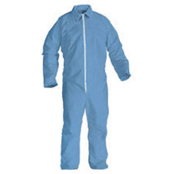 Kimberly-Clark 45314 X-Large Blue KleenGuard A65 Disposable Coverall Small With Front Zipper Closure (25 Per Case)