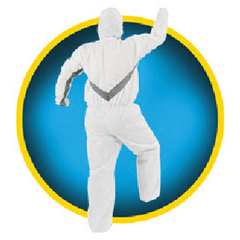 Kimberly-Clark 46144 X-Large White KleenGuard A30 Microforce Disposable Coverall Small With Storm Flap Over Front Zipper