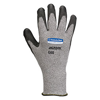 Kimberly-Clark Professional* Size 8 Salt And Pepper And Black Jackson Safety G60 Level 5 Medium Weight Cut Resistant Gloves With Knit Wrist, Dyneema Fiber Lining And Polyurethane Coating