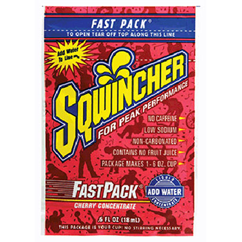 Sqwincher 159015301 .6 Ounce Fast Pack Liquid Concentrate Cherry Electrolyte Drink - Yields 6 Ounces, Per Box