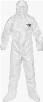 Lakeland C2T151 Chem Max 2 Coverall With Attached Boots & Hood, Elastic Wrists, Respirator Fit Hood, Saranex 23P Barrier Film, Sealed Seam, 6 Each Per Case, Per Case