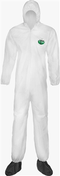 Lakeland CTL414 MicroMax NS Tyvek Breathable Microporous Coverall White with Attached Hood Zipper Closure Attached Hood and Elastic Wrists and Boots 25 Ea/Cs, Per Case