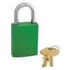 Master Lock M196835GRN Green 1 9/16" X 1 15/16" High-Visibility Aluminum Safety Lockout Padlock With 1/4" X 1" Shackle 