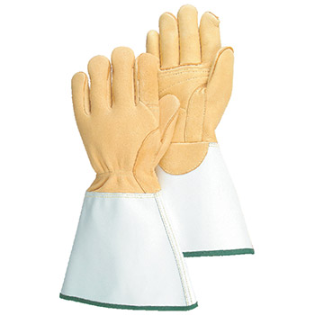 Majestic 1516E Lineman's Elk Double Palm Gauntlet Gloves - Dozen