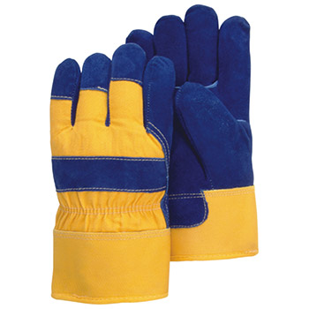 Majestic 1600W Work Glove Blue Yellow Lined Dry Gloves - Dozen