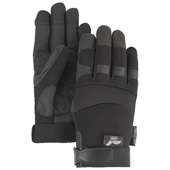 Majestic Leather Palm Gloves Synthetic Double Knit Bck Velcro 2139BK